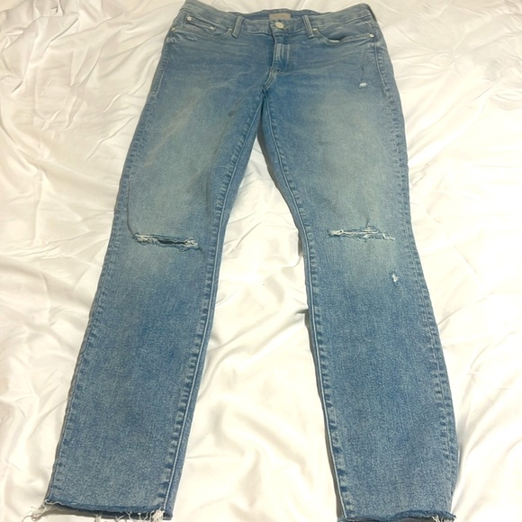 Mother - High Waisted Looker Ankle Fray Drinking By The Pool - Picture 13 of 13